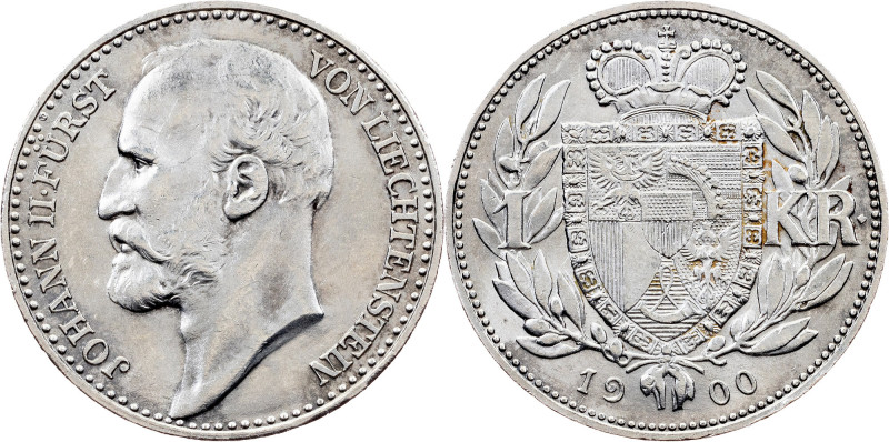 Liechtenstein, 1 Krone 1900 Liechtenstein, John II, 1 Krone 1900, 4,98 g, Silver...
