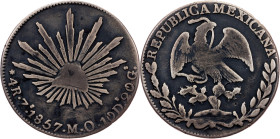 Mexico, 4 Reales 1857, Zs OM, Zacatecas