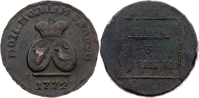 Moldavia and Wallachia, Para / 3 Dengi 1772, Sadagura Moldavia and Wallachia, Ca...