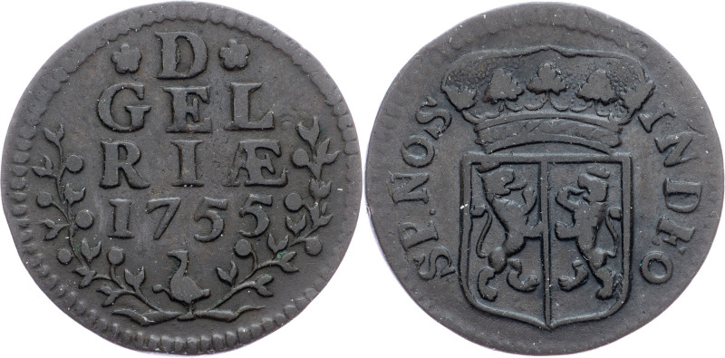 Netherlands, 1 Duit 1755 Netherlands, Province of Gelderland, 1 Duit 1755, 3,026...