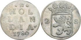 Netherlands, 2 Stuiver 1780, Dordrecht
