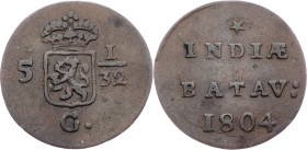 Netherlands East Indies, 1/2 Duit 1804, Hoorn