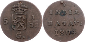 Netherlands East Indies, 1/2 Duit 1804, Hoorn