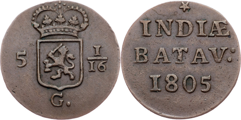Netherlands East Indies, 1 Duit 1805, Hoorn Netherlands East Indies, Holland, 1 ...