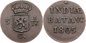 Netherlands East Indies, 1 Duit 1805, Hoorn