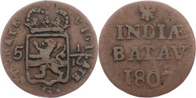 Netherlands East Indies, 1 Duit 1807