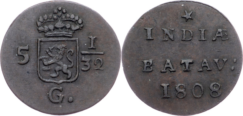 Netherlands East Indies, 1/2 Duit 1808 Netherlands East Indies, Holland, 1/2 Dui...