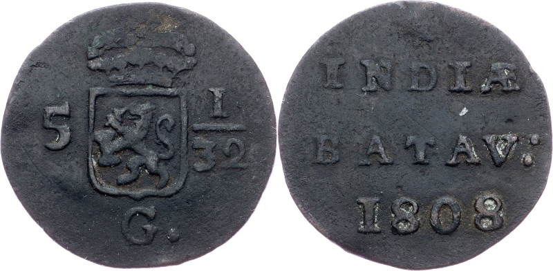 Netherlands East Indies, 1/2 Duit 1808 Netherlands East Indies, Holland, 1/2 Dui...