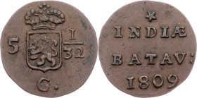 Netherlands East Indies, 1/2 Duit 1809