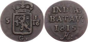 Netherlands East Indies, 1 Duit 1815, H