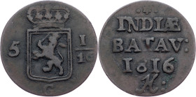 Netherlands East Indies, 1 Duit 1816, H