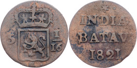 Netherlands East Indies, 1 Duit 1821, Surabaya
