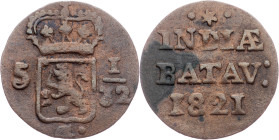 Netherlands East Indies, 1/2 Duit 1821, Surabaya