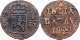 Netherlands East Indies, 1/2 Duit 1822, Surabaya