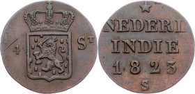 Netherlands East Indies, 1/4 Stuiver 1823, S