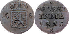 Netherlands East Indies, 1/4 Stuiver 1825, S