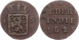 Netherlands East Indies, 1/4 Stuiver 1825, S