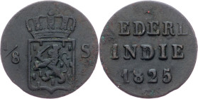 Netherlands East Indies, 1/8 Stuiver 1825, S