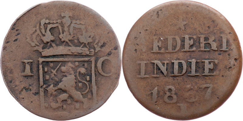 Netherlands East Indies, 1 Cent 1837, J Netherlands East Indies, William I, 1 Ce...