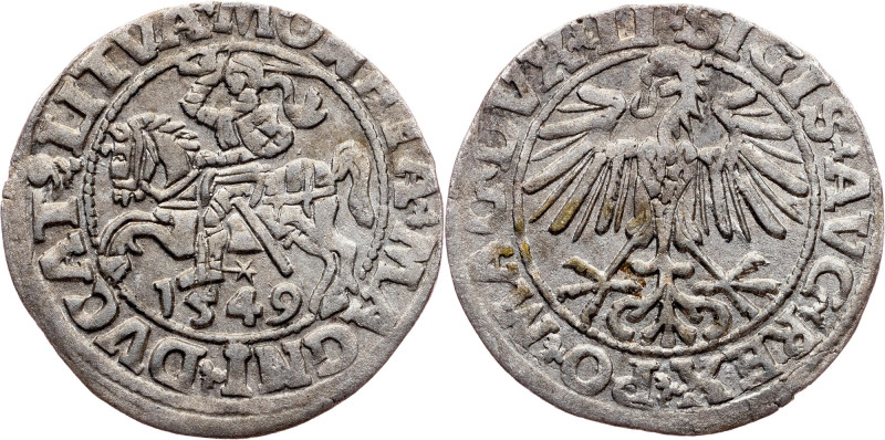 Poland, 1/2 Groschen / Półgrosz 1549, Vilnius Poland, Sigismund II August, 1/2 G...