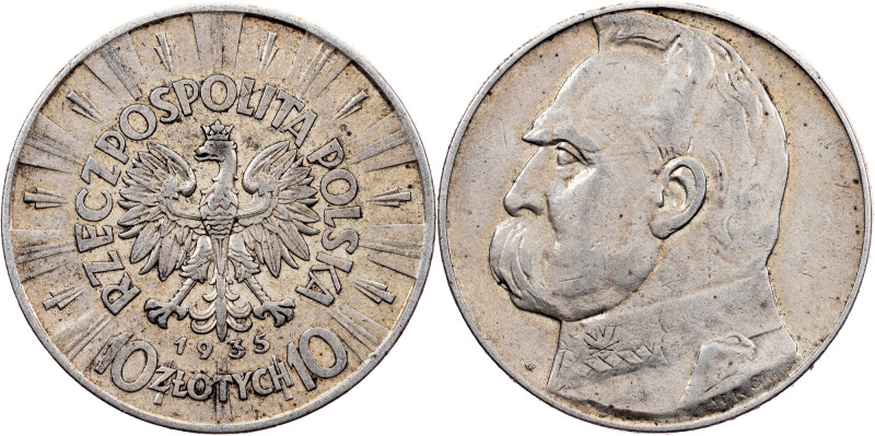 Poland, 10 Zloty 1935, Piłsudski Poland, 10 Zloty 1935, Piłsudski, 21,93 g, Silv...