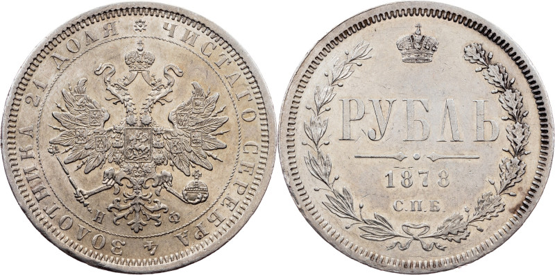 Russia, 1 Rouble 1878, СПБ-НФ Russian Empire, Nicholas I, 1 Rouble 1878, СПБ-НФ,...