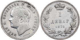 Serbia, 1 Dinar 1875