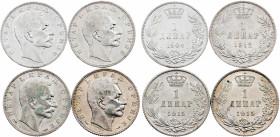 Serbia, 1 Dinar 1904, 1912, 1915, 1915