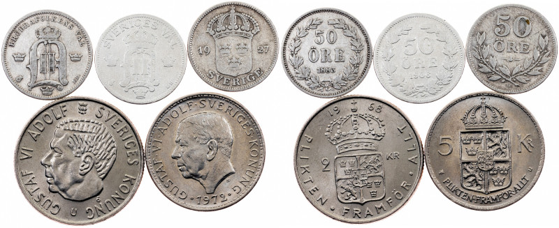 Sweden, Lot 1883-1972 Sweden, Lot 1883-1972, Lot of 5pcs; VF-EF+

Grade: VF-EF...