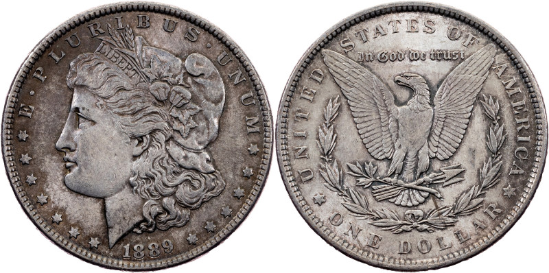 USA, Morgan Dollar 1889, Philadelphia USA, Federal republic, Morgan Dollar 1889,...