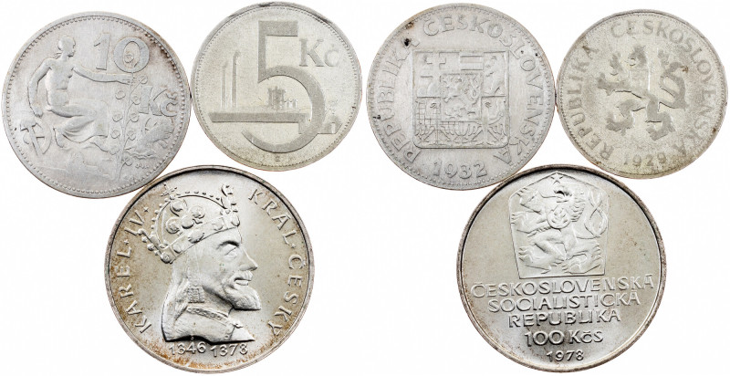 Czechoslovakia, Lot Czechoslovakia, Lot, 31,734 g, Silver, Lot of 3pcs; -