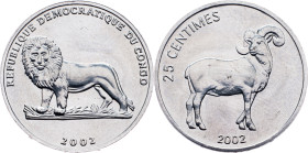 Democratic Republic of the Congo, 25 Centimes 2002