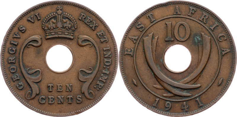 East Africa, 10 Cents 1941, Bombay East Africa, 10 Cents 1941, Bombay, Bronze, K...