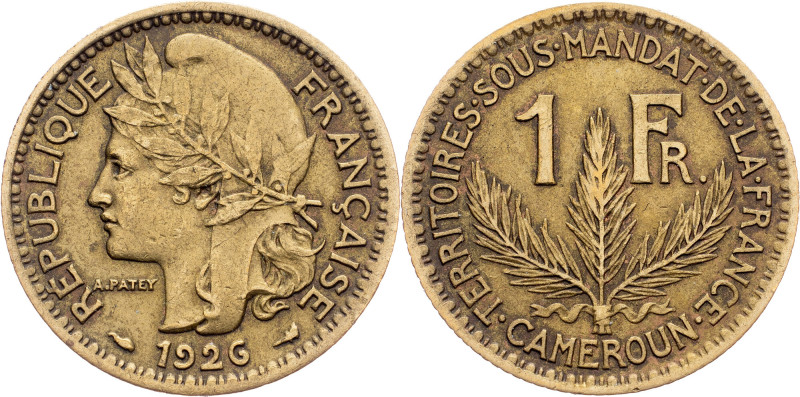 French Cameroon, 1 Franc 1926, Paris French Cameroon, 1 Franc 1926, Paris, Alumi...