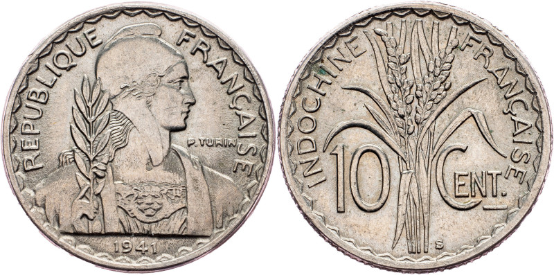 French Indochina, 10 Centimes 1941, San Francisco French Indochina, 10 Centimes ...
