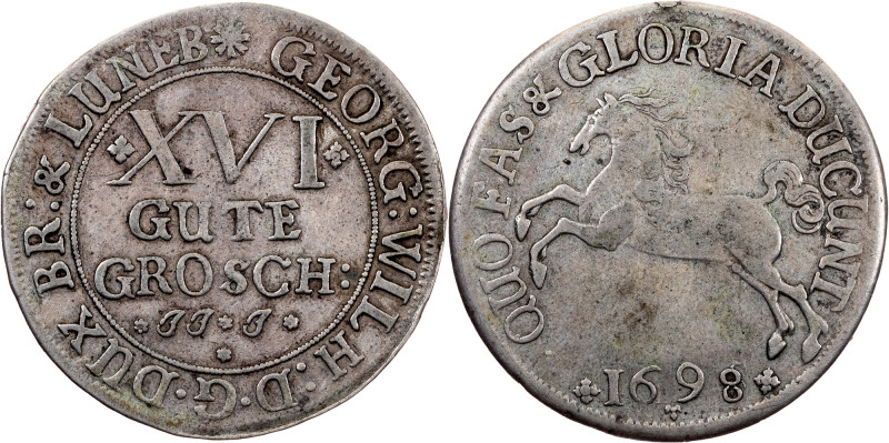 Germany, 16 Gute Groschen 1698, JJJ Brunswick-Lüneburg-Celle, George William, 16...