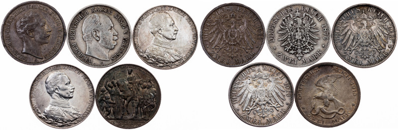 Germany, 2 Mark 1876-1913 Prussia, 2 Mark 1876-1913, 55,576 g, Silver (900/1000)...