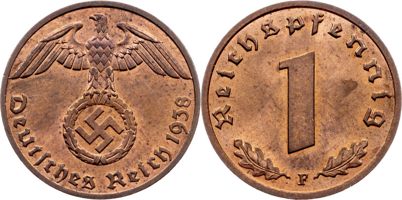 Germany, 1 Reichspfennig 1938, F Germany, Third Reich, 1 Reichspfennig 1938, F, ...