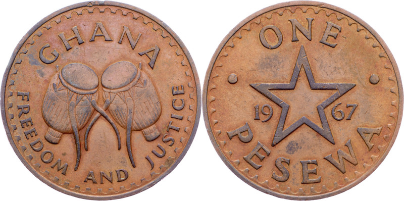 Ghana, 1 Pesewa 1967 Ghana, 1 Pesewa 1967, 5,659 g, Bronze, KM# 13, toned; VF+
...