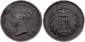 Great Britain, 1 1/2 Pence 1843, London