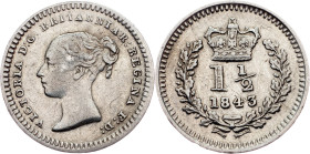 Great Britain, 1 1/2 Pence 1843, London