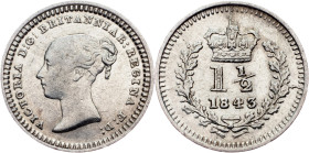 Great Britain, 1 1/2 Pence 1843, London