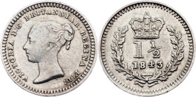 Great Britain, 1 1/2 Pence 1843, London