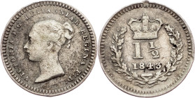 Great Britain, 1 1/2 Pence 1843, London