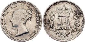 Great Britain, 1 1/2 Pence 1843, London