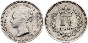 Great Britain, 1 1/2 Pence 1843, London