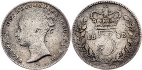 Great Britain, 3 Pence 1843, London