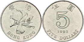 Hong Kong, 5 Dollars 1993, Llantrisant