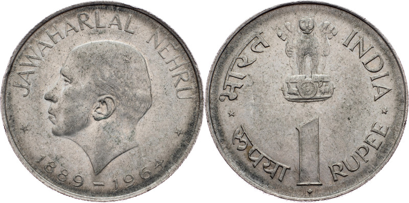 India, 1 Rupee 1964, Bombay India, 1 Rupee 1964, Bombay, 10,012 g, Nickel, KM# 7...