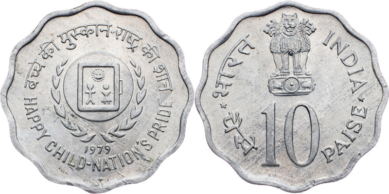 India, 10 Paise 1979, Bombay India, 10 Paise 1979, Bombay, 2,253 g, Aluminium, K...